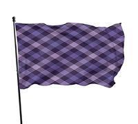 Drapeau de jardin en tartan à carreaux violet 0,9 x 1,5 m abstrait croix tripes violet clair couleur foncée polyester drapeaux de jardin maison patio pelouse intérieur extérieur bannière de voeux