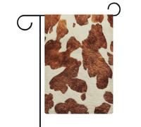 Drapeau de jardin en toile de jute avec motif imprimé vache - Double face - Pour maison, cour - 32 x 47 cm