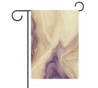 Drapeau de jardin en toile de jute double face avec surface en bois marron avec grain violet discret, 30,5 x 45,7 cm