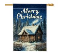 Drapeau de jardin en toile de jute double face - Décoration de pelouse extérieure - Thème Merry Christmas - 71 x 101 cm