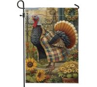 Drapeau de jardin en toile de jute double face pour l'automne et l'Action de grâce, décoration de pelouse extérieure, 30,5 x 45,7 cm