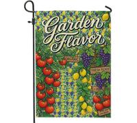 Drapeau de jardin en toile de jute verte d'été rustique bio vert citron vert d'été double face pour extérieur, porche, pelouse, terrasse, 30,5 x 45,7 cm