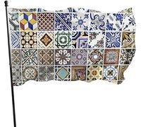 Drapeau de jardin en tuiles Enorm Fliesen Aus Portugal résistant aux intempéries, drapeau de jeu 0,9 x 1,5 m décorations pour la maison en plein air