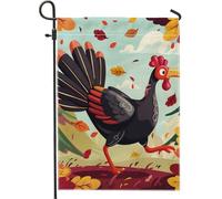 Drapeau de jardin en Turquie d'automne, feuilles d'automne, décoration de cour double face, décoration de vacances extérieures, drapeau de cour de fête saisonnière 30,5 x 45,7 cm