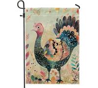 Drapeau de jardin en Turquie pour l'automne, Thanksgiving, décoration d'intérieur, bannière de cour, bannière double face, décoration de vacances d'automne 30,5 x 45,7 cm