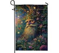 Drapeau de jardin enchanté printemps été, bannière florale colorée pour décoration extérieure, drapeau double face en toile de jute pour décoration de rassemblement de vacances, 30,5 x 45,7 cm