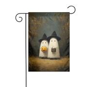 Drapeau de jardin esthétique blanc Ghosts Woods Dark Academia - 30 x 45 cm - Double face - Pour ferme, vacances, extérieur, décoration extérieure