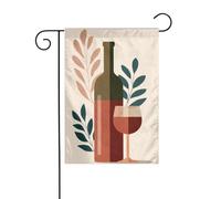 Drapeau de jardin esthétique du milieu du siècle en verre de vin 30 x 45 cm vertical double face ferme vacances décorations extérieures drapeau de cour