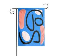 Drapeau de jardin esthétique en forme de bleu abstrait 30 x 45 cm vertical double face ferme vacances décorations extérieures drapeau de cour