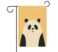 Drapeau de jardin esthétique mignon panda dessin animé maison cour drapeau extérieur vacances saisonnier toile de jute drapeau double face 30,5 x 45,7 cm