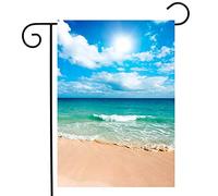 Drapeau De Jardin Été Plage Tropical Mexicain Yucatan Caraïbes Soleil Vagues Mer Drapeaus Décoratif Amusante Drapeau De Bienvenue Premium Garden Flag Pour Patio Pavillon Pelouse 30X45Cm