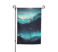 Drapeau de jardin étoilé de science-fiction 30,5 x 45,7 cm. Décoration extérieure lumineuse double face apporte un peu de plaisir à votre jardin.