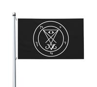 Drapeau de jardin extérieur Lucifer Sigil 3x5FT avec œillets