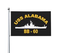 Drapeau de jardin extérieur USS Alabama BB-60 90 x 150 cm avec œillets