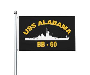 Drapeau de jardin extérieur USS Alabama BB-60 90 x 150 cm avec œillets