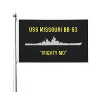 Drapeau de jardin extérieur USS Missouri Bb-63 3x5FT avec œillet