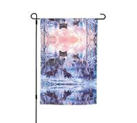 Drapeau de jardin « famille des loups », imprimé recto verso, jolis drapeaux rustiques pour décoration extérieure, 30,5 x 45,7 cm