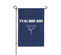 Drapeau de jardin fantaisie Charlie Kirk « Tout est question de Jésus » 30,5 x 45,7 cm, double face, décoration de jar