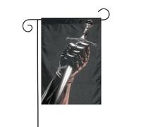 Drapeau de jardin fantaisie chevalier tenant une dague sombre 30 x 45 cm vertical double face ferme vacances décorations extérieures drapeau de cour