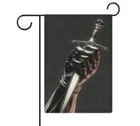 Drapeau de jardin fantaisie chevalier tenant une dague sombre pour jardin, maison, cour, extérieur, vacances saisonnières, drapeau double face 30,5 x 45,7 cm