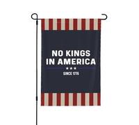 Drapeau de jardin fantaisie « Pas de roi en Amérique depuis 1776 » 30,5 x 45,7 cm, double face, pour l'été