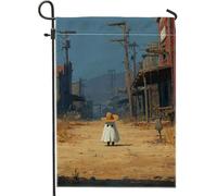 Drapeau de jardin fantôme d'automne, esprit amical blanc avec chapeau, décoration extérieure, bannière double face en toile de jute pour décoration de pelouse d'Halloween, 30,5 x 45,7 cm
