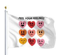 Drapeau De Jardin Feel Your Feelings Garden Flag Premium Drapeaus Décoratif Couleur Vive Drapeau De Bienvenue Pour Pavillon Pelouse Patio 152X90CM