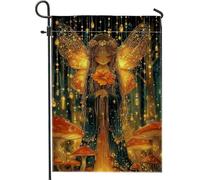 Drapeau de jardin féérique, fleurs d'oranger et lumières magiques, bannière d'extérieur enchantée pour le printemps et l'été, art double face pour pelouse et fête de jardin, 30,5 x 45,7 cm