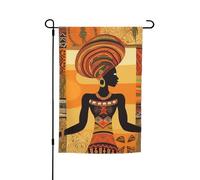 Drapeau de jardin femme africaine 30,5 x 45,7 cm double face printemps été décoratif bannière drapeau de cour petit drapeau saisonnier vacances décoration extérieure