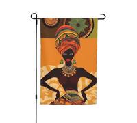 Drapeau de jardin femme africaine double face pour ferme, vacances, cour, 30,5 x 45,7 cm, bannière extérieure saisonnière pour printemps, été, pelouse, porche, décoration d'intérieur, petit drapeau de