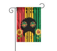 Drapeau de jardin « Femme tournesol » du mois de l'histoire des Noirs de Juneteenth, 30 x 45 cm, double face, pour extérieur, bannières de bienvenue, drapeau de vacances pour décoration de fête et de
