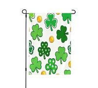 Drapeau de jardin feuille verte double face 71,1 x 101,6 cm, drapeaux de bienvenue Lucky Days pour l'extérieur, la Saint-Patrick, décoration extérieure, décorations de cour de vacances pour toutes les
