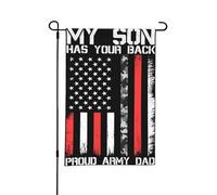 Drapeau de jardin « Fier papa de l'armée » double face, petits drapeaux pour cour, convient pour l'extérieur ou le jardin, patio, décoration de cour, 45,7 x 30,5 cm