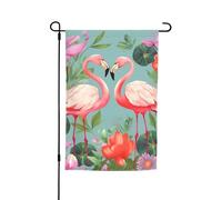 Drapeau de jardin flamant rose - 30,5 x 45,7 cm - Double face - Printemps - Été - Décoration de cour - Petit drapeau saisonnier - Décoration extérieure