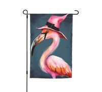 Drapeau de jardin flamant rose d'Halloween 30,5 x 45,7 cm pour printemps, été, automne, hiver - Drapeaux saisonniers double face - Bannière d'extérieur et d'intérieur pour décoration de maison