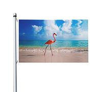 Drapeau De Jardin Flamingos On The Pride Flag Amusante Drapeau De Bienvenue Antifouling Drapeaus Décoratif Pour Pelouse Cour Pavillon 152X90CM