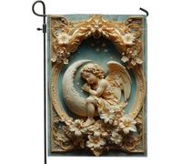 Drapeau De Jardin Fleur De Couleur Crème Moon Angel Pride Flag Couleurs Vives Garden Flag Premium Drapeaus Décoratif Pour Pelouse Patio Home 30X45Cm