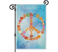 Drapeau de jardin fleur de paix, drapeau double face pour extérieur, ferme, pelouse, porche, décoration de guerre, allié de l'égalité Banne