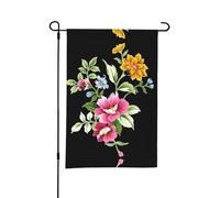 Drapeau de jardin fleuri peint à la main double face 30,5 x 45,7 cm Printemps Été Drapeaux d'extérieur Drapeau de vacances Décoration de vacances