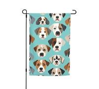 Drapeau de jardin floral amusant avec imprimé bouledogue anglais 30,5 x 45,7 cm pour toutes les saisons, décoration de cour épaisse pour pelouse