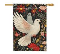 Drapeau de jardin floral colombe - Bannière de décoration extérieure - Drapeau double face pour décoration de pelouse - 71 x 101 cm