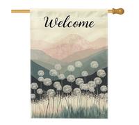 Drapeau de jardin floral de bienvenue, couleur terre pissenlit, décoration extérieure, drapeau de cour en toile de jute double face, décoration saisonnière, paysage de printemps et d'été, 71 x 101,6