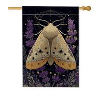 Drapeau de jardin floral de minuit, bannière de décoration d'intérieur, drapeau double face en toile de jute pour décoration de pelouse, fête d'été, décoration de jardin, 71 x 101,6 cm
