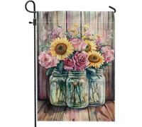 Drapeau de jardin floral d'été, bouquet de tournesols vibrants pour décoration extérieure, drapeau double face en toile de jute pour décoration de la maison, 30,5 x 45,7 cm