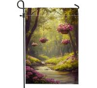 Drapeau de jardin floral d'été, panier de fleurs à suspendre pour pelouse extérieure, beau drapeau double face pour décoration de la maison, 30,5 x 45,7 cm