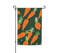 Drapeau de jardin floral imprimé carotte joyeux 30,5 x 45,7 cm toutes saisons extérieur cour décoration épaisse pour pelouse drapeau