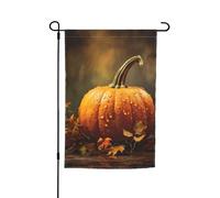 Drapeau de jardin floral imprimé citrouille d'automne 30,5 x 45,7 cm toutes saisons décoration extérieure cour épaisse pour pelouse drapeau