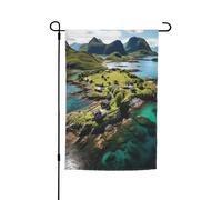 Drapeau de jardin floral imprimé des îles de Norvège 30,5 x 45,7 cm toutes saisons décoration extérieure cour épais pour pelouse drapeau
