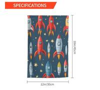 Drapeau de jardin floral imprimé fusées de dessin animé 30,5 x 45,7 cm toutes saisons extérieur cour décoration épaisse pour pelouses drapeau