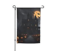 Drapeau de jardin floral imprimé gothique Halloween 30,5 x 45,7 cm toutes saisons extérieur cour décoration épaisse pour pelouses drapeau